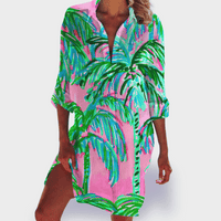 Brigitte | Bunte und leichte Sommerrobe – Pink Insel