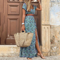 Karin™ | Elegantes Kleid im Ibiza-Stil - Inklusive Gürtel – Hellblau