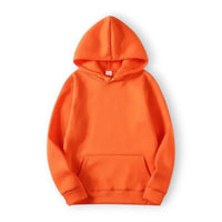 Basic Hoodie für Damen mit Kapuze und Kordelzug einfarbig – Orange