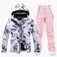 Zweiteiliger Skianzug für Damen – Schwarz / Rosa