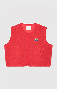 Heidi-Mode | Gewebter Offener Strick-Cardigan für Damen – Rot