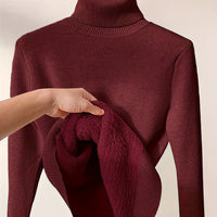 Élise – lässiger und minimalistischer Rollkragenpullover – Dunkelrot