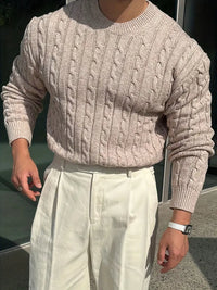 Mergim – Lässiger Strickpullover Mit Langen Ärmeln – Khaki
