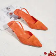 Chantalle - Summer Whisper, Elegante Damen-Slingback-Sandalen mit spitzem Zeh – Orange
