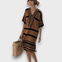 Calys – Lockeres Kaftankleid mit Strandcharme – Braun
