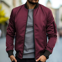 Trendige Bomberjacke für Herren – Maroon