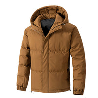 Herrenjacke | Gewatteerte Ausführung mit Kapuze geschlossene Form – Kaffee
