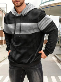 Arvid – Kapuzenpullover  Mit Farbblock Struktur – Grau