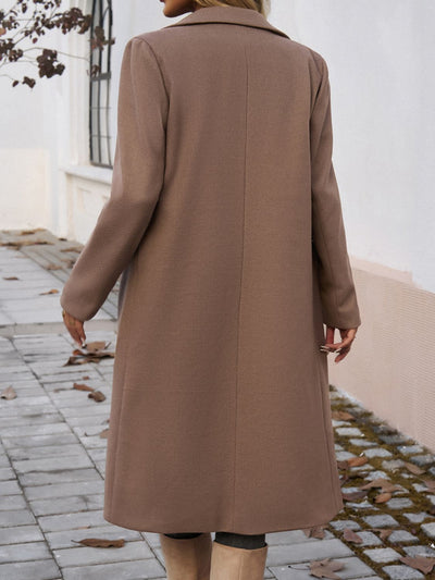 Irelitha | Damen Mantel mit Taschen, Kragen und langen Ärmeln