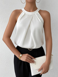 Miranda™ | Elegante Satinbluse mit freien Schultern – Weiß