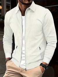 Herren Übergangsjacke Reißverschluss | Schmaler Schnitt – Weiß