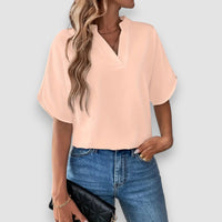 Stella | V-Ausschnitt Bluse – Rosa