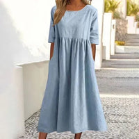 Lässiges Damenkleid | Midi – Hellblau