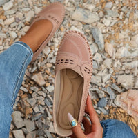 Sommerliche Halbschuhe für Damen - Atmungsaktive Mokassins mit Fußbett – Hellrosa
