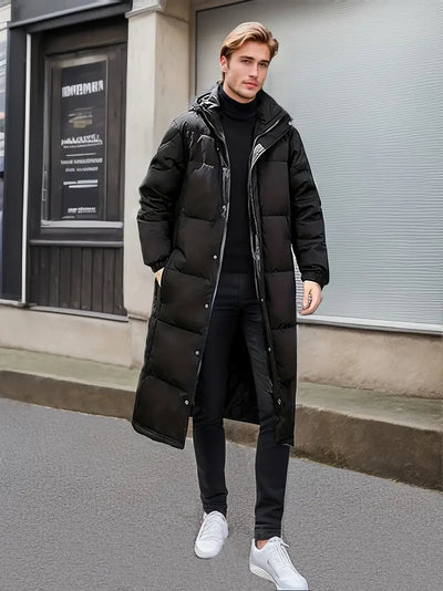 Dishce | Warme lange gesteppte Winterjacke für Männer