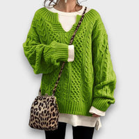 Marielle – Strickpullover mit V-Ausschnitt – Grün