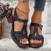 Bridget | Blockabsatz Atmungsaktiv Sandalen – Marine