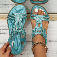 Andrea | Boho-Orthopädische Sandalen – Himmelblau