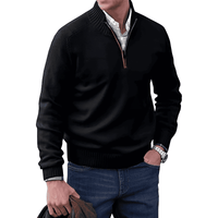 Pullover Herren Reißverschluss Winter | Warm Komfort – Schwarz