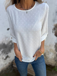 BENEDICTE - LOCKERE BLUSE MIT ÄRMELN – Weiß