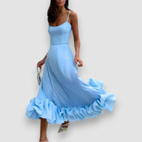 Blair | Elegantes fließendes Kleid – Blau