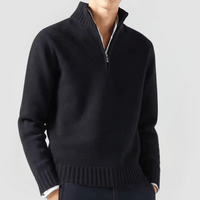 VENHUES - STRICKPULLOVER MIT REISSVERSCHLUSS – Schwarz