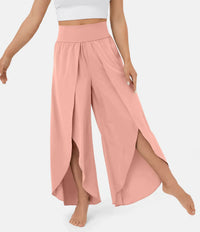Heidi-Mode | Damen Hose Super Bequeme, Luftige und Elegante Schlaghose mit Integrierten Shorts – Rosa