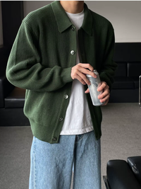 ZAYDEN – Der streetwear-cardigan mit moderner passform – Grün