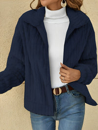 Teddy Damen Jacke Kurz | Kuschelig Bequem – Dunkelblau