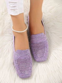 Damen-Sommer-Low-Top-Flachschuhe mit runder Zehenpartie – Lila