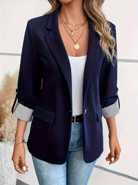 Galiah - Eleganter Zweireiher Blazer Mit Reverskragen – Marine