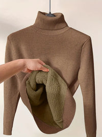 Damen Winter Rollkragenpullover | Gemütlich – Dunkelbraun