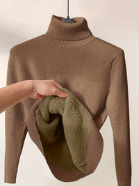 Stilvolle Damen Rollkragenpullover – Dunkelbraun
