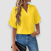 Stella | V-Ausschnitt Bluse – Gelb