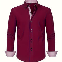 ALBERTO | ELEGANTE LEICHTE HEMD MIT KONTRASTDETAILS – Bordeaux