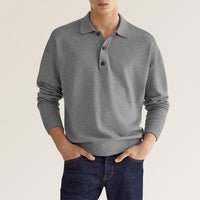 Leopold | Langarm-Poloshirt für Herren – Grau