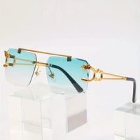 Retro-Stil Rahmenlose Sonnenbrille für Herren | Ideal für den täglichen Gebrauch im Freien – Grün