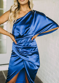 Daphne - Ein-Schulter-Kleid – Blau