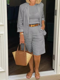 Hanne | Damen Chic Komplett-Outfit – Grau