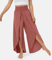 Heidi-Mode | Damen Hose Super Bequeme, Luftige und Elegante Schlaghose mit Integrierten Shorts – Rostbraun