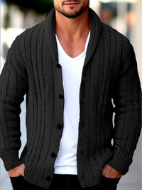 Hatem - Lässiger Strickcardigan Mit Langen Ärmeln – Schwarz