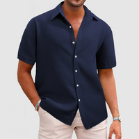Herren Klassisches Button-up Hemd | Sommerlich – Marine