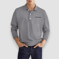 Cardi | Long Sleeve Polo Shirt – Grau