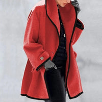 Kovirra | Farbblock-Wollmantel – Rot