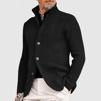 Strickjacke Herren Mit Knöpfen | Elegantes Taschen-Design – Schwarz