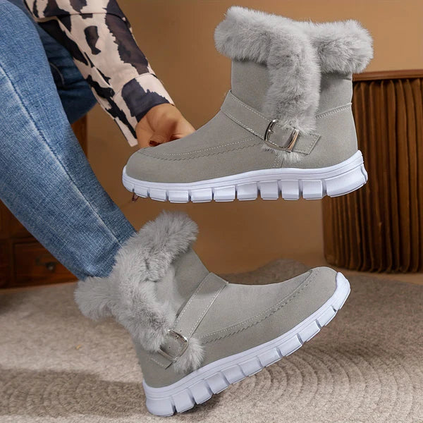 Dreilith | Winter-Schneestiefel für Damen - kuschelig mit Fleece gefüttert, dicke Sohle