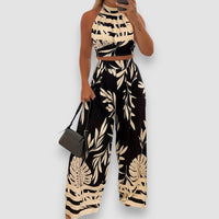 Eline | Tropical Print Zweiteiliges Set – Weiß