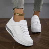 Sable - Plateau-Sneaker mit Schnürung in bequemer Passform – Weiß