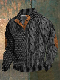 Basil™ – 3D-Print Pullover mit Muster – Grau