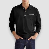 Cardi | Long Sleeve Polo Shirt – Schwarz